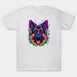 German Shepherd Watercolour Artwork T-Shirt